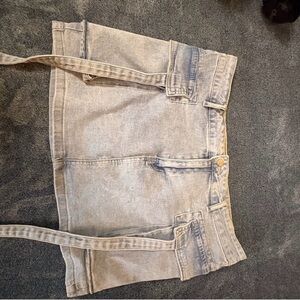 Stylish Denim Mini Skirt - Light Blue